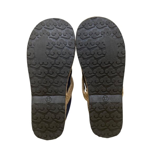 Espadrille Style Women’s Navy & Natural Canvas Slip-On Shoes Size EU37/US7 - Picture 8 of 8